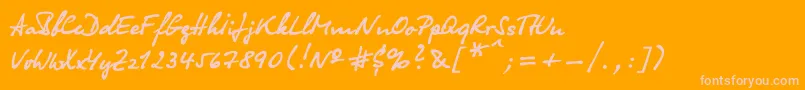 Olga Font – Pink Fonts on Orange Background