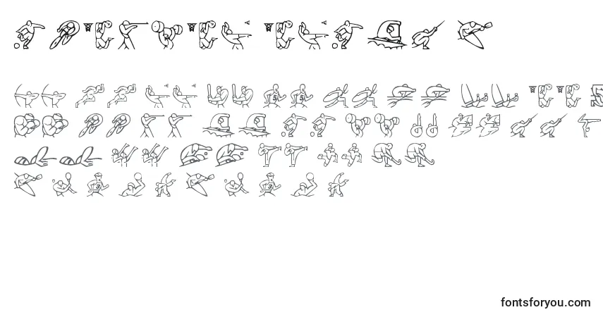 Czcionka Olimpic Icons 1 – alfabet, cyfry, specjalne znaki