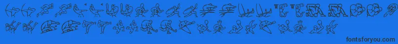 フォントOlimpic Icons 1 – 黒い文字の青い背景