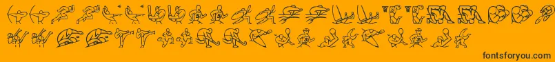Шрифт Olimpic Icons 1 – чёрные шрифты на оранжевом фоне