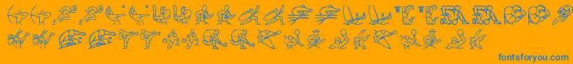 Olimpic Icons 1 Font – Blue Fonts on Orange Background