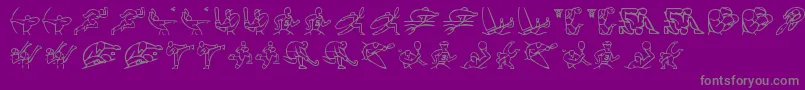 フォントOlimpic Icons 1 – 紫の背景に灰色の文字