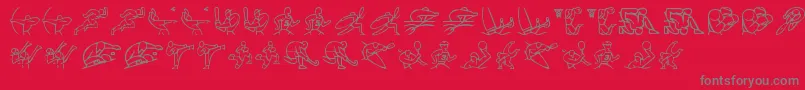 フォントOlimpic Icons 1 – 赤い背景に灰色の文字