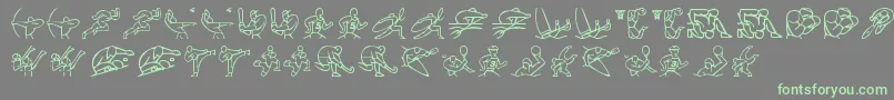 Olimpic Icons 1 Font – Green Fonts on Gray Background