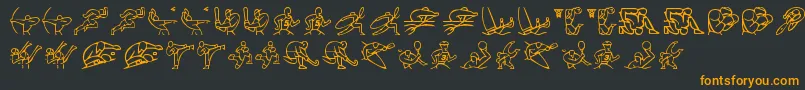 Olimpic Icons 1 Font – Orange Fonts on Black Background