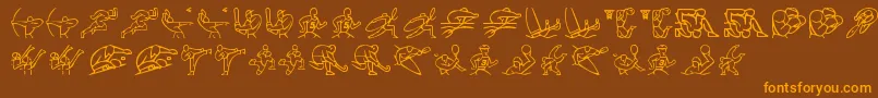 Шрифт Olimpic Icons 1 – оранжевые шрифты на коричневом фоне