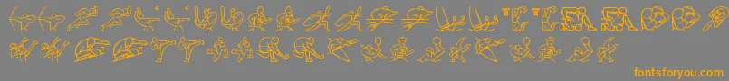 Olimpic Icons 1 Font – Orange Fonts on Gray Background