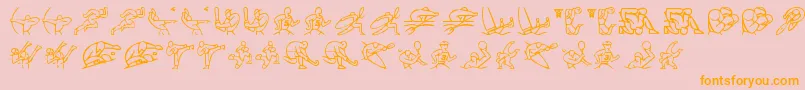Police Olimpic Icons 1 – polices orange sur fond rose