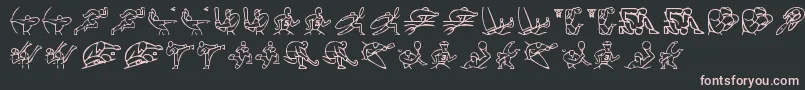 Olimpic Icons 1 Font – Pink Fonts on Black Background