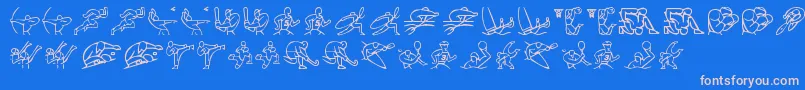 Czcionka Olimpic Icons 1 – różowe czcionki na niebieskim tle