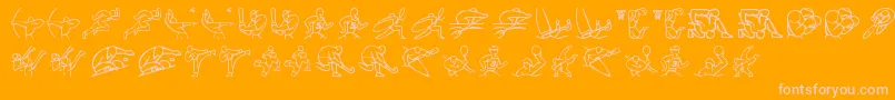 Olimpic Icons 1 Font – Pink Fonts on Orange Background