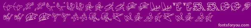 Olimpic Icons 1 Font – Pink Fonts on Purple Background