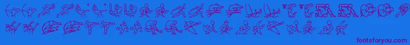 Olimpic Icons 1 Font – Purple Fonts on Blue Background
