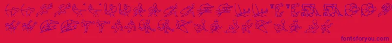 Olimpic Icons 1 Font – Purple Fonts on Red Background