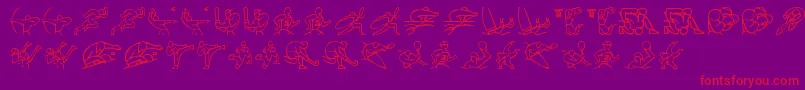 Olimpic Icons 1 Font – Red Fonts on Purple Background