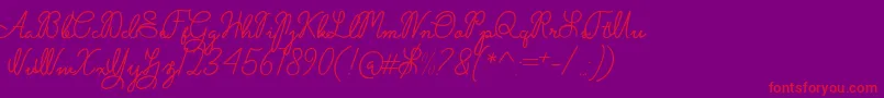 Olive free-Schriftart – Rote Schriften auf violettem Hintergrund