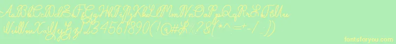 Olive free Font – Yellow Fonts on Green Background