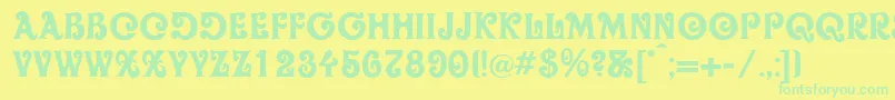 oliver   Font – Green Fonts on Yellow Background