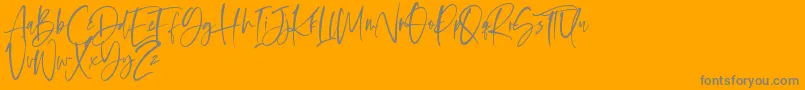 Oliver Notes-Schriftart – Graue Schriften auf orangefarbenem Hintergrund