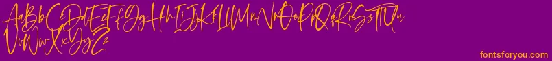 Oliver Notes Font – Orange Fonts on Purple Background