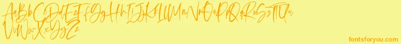Oliver Notes Font – Orange Fonts on Yellow Background