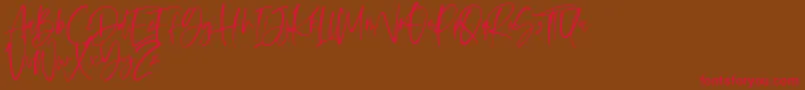 Oliver Notes Font – Red Fonts on Brown Background