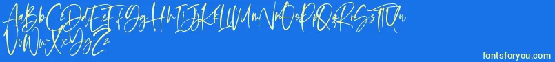 Fonte Oliver Notes – fontes amarelas em um fundo azul