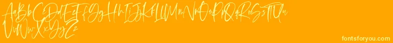 Oliver Notes Font – Yellow Fonts on Orange Background