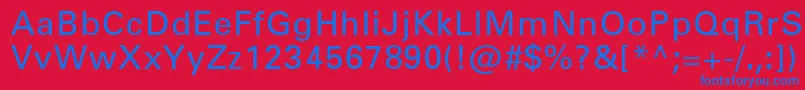 NovaSsi-Schriftart – Blaue Schriften auf rotem Hintergrund