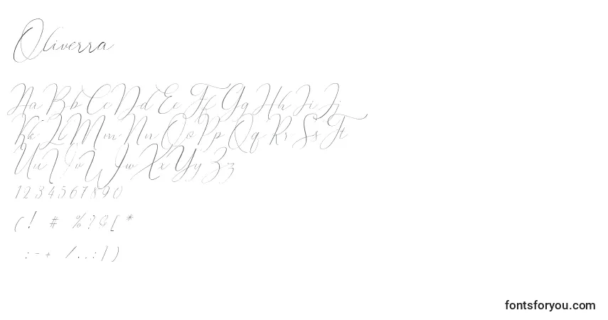 Oliverra-fontti – aakkoset, numerot, erikoismerkit