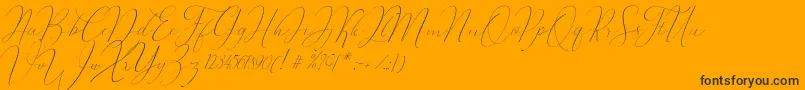 Oliverra Font – Black Fonts on Orange Background
