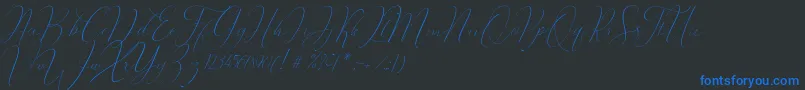 Oliverra-Schriftart – Blaue Schriften auf schwarzem Hintergrund
