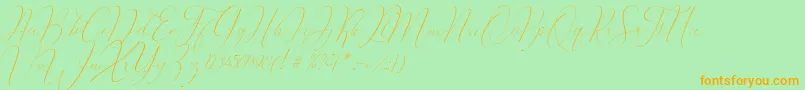 Oliverra Font – Orange Fonts on Green Background