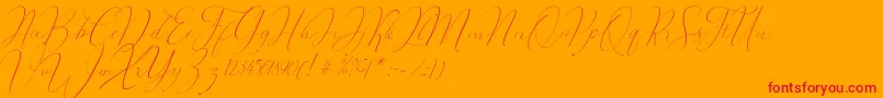 Oliverra Font – Red Fonts on Orange Background