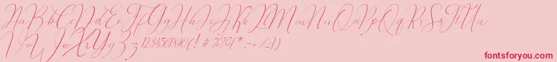 Oliverra Font – Red Fonts on Pink Background