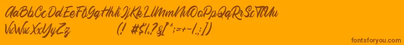 フォントOlivia Demo – オレンジの背景に茶色のフォント