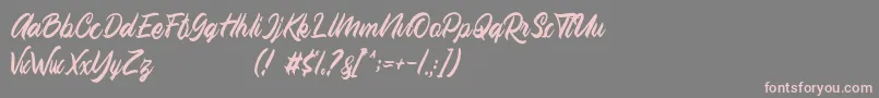 Weitere Informationen zur Olivia Demo-Schriftart Olivia Demo-Schriftart – Rosa Schriften auf grauem Hintergrund