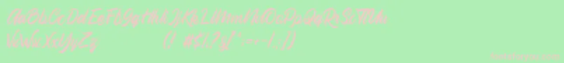 Olivia Demo Font – Pink Fonts on Green Background