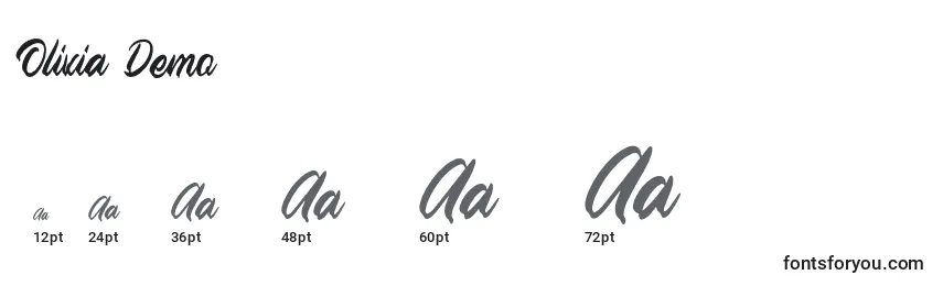 Größen der Schriftart Olivia Demo