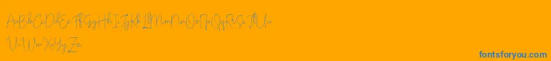 フォントOlivia Demo – オレンジの背景に青い文字