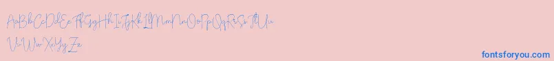 Olivia Demo Font – Blue Fonts on Pink Background