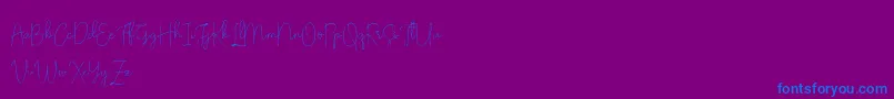 Шрифт Olivia Demo – синие шрифты на фиолетовом фоне