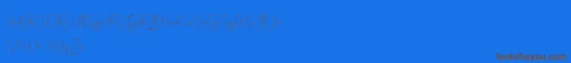 Fonte Olivia Demo – fontes marrons em um fundo azul