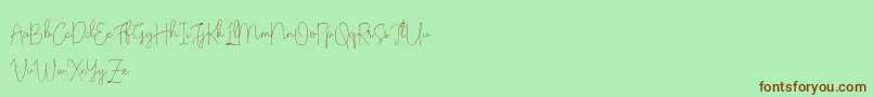 Olivia Demo Font – Brown Fonts on Green Background