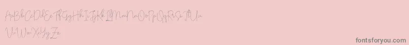 フォントOlivia Demo – ピンクの背景に灰色の文字