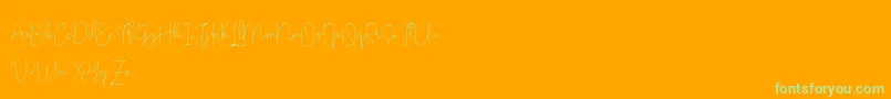 Olivia Demo Font – Green Fonts on Orange Background