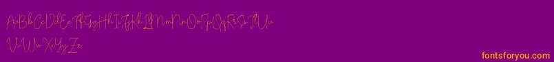Шрифт Olivia Demo – оранжевые шрифты на фиолетовом фоне