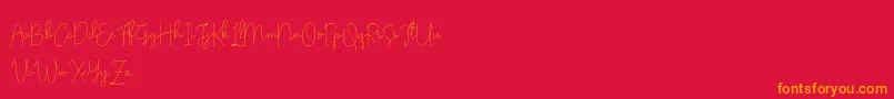 Olivia Demo Font – Orange Fonts on Red Background