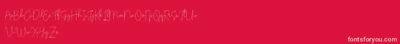 Olivia Demo Font – Pink Fonts on Red Background