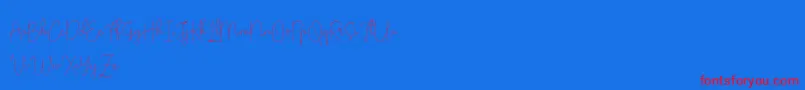Olivia Demo Font – Red Fonts on Blue Background